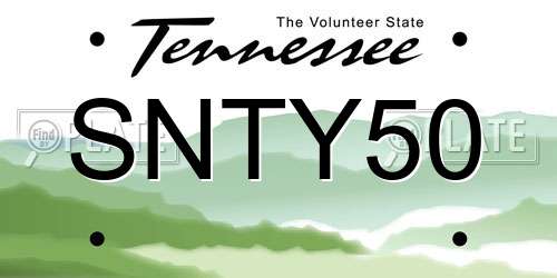 SNTY50 Tennessee License Plate
