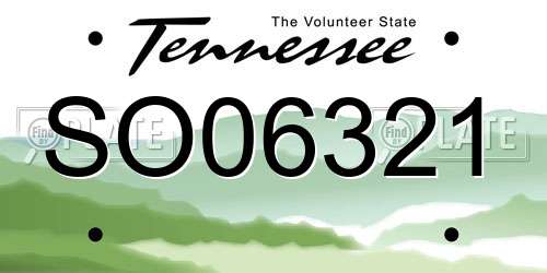 SO06321 Tennessee License Plate