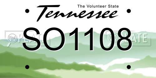 SO1108 Tennessee License Plate