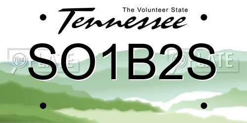 SO1B2S Tennessee License Plate