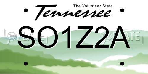 SO1Z2A Tennessee License Plate