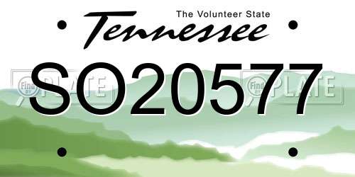 SO20577 Tennessee License Plate