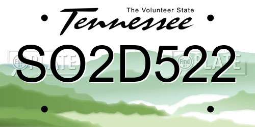 SO2D522 Tennessee License Plate
