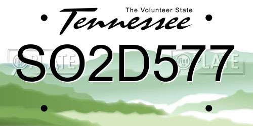 SO2D577 Tennessee License Plate