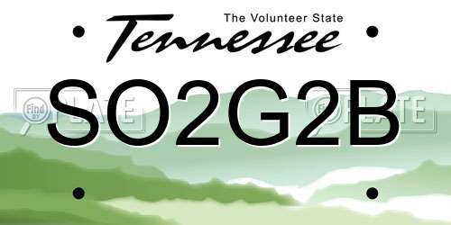 SO2G2B Tennessee License Plate