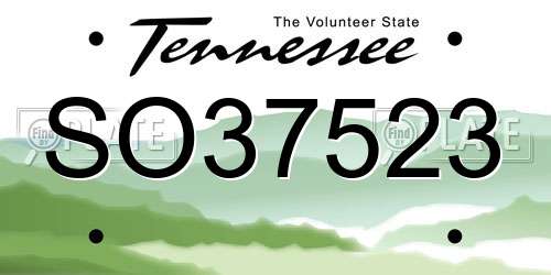 SO37523 Tennessee License Plate