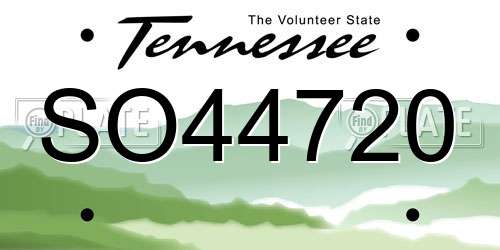 SO44720 Tennessee License Plate