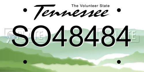 SO48484 Tennessee License Plate