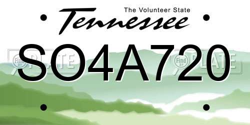 SO4A720 Tennessee License Plate
