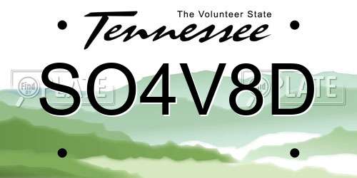 SO4V8D Tennessee License Plate