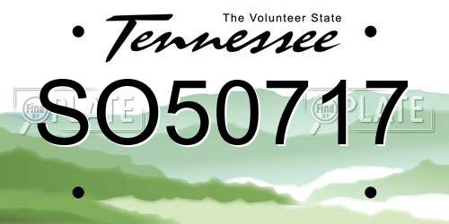 SO50717 Tennessee License Plate