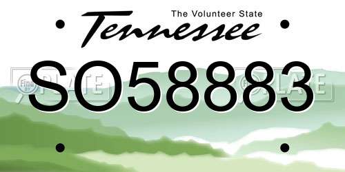 SO58883 Tennessee License Plate