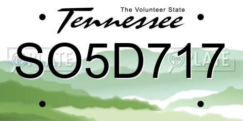 SO5D717 Tennessee License Plate
