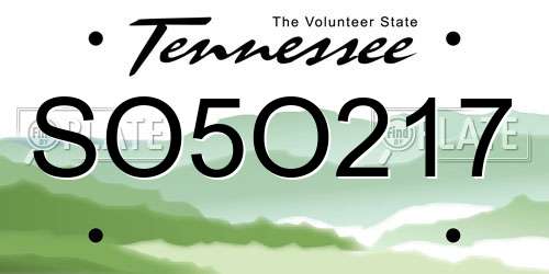 SO5O217 Tennessee License Plate