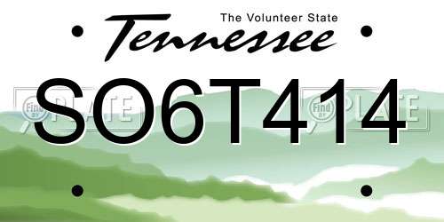 SO6T414 Tennessee License Plate