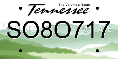 SO8O717 Tennessee License Plate