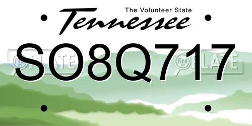 SO8Q717 Tennessee License Plate
