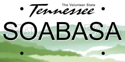 SOABASA Tennessee License Plate
