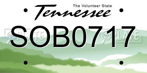 SOB0717 Tennessee License Plate
