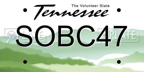 SOBC47 Tennessee License Plate