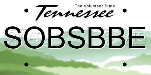 SOBSBBE Tennessee License Plate
