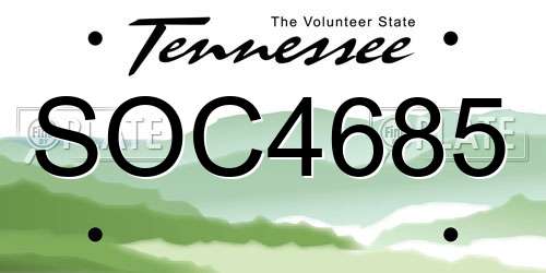 SOC4685 Tennessee License Plate