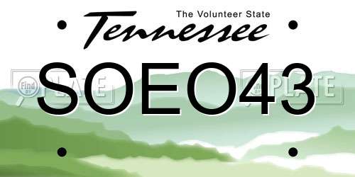 SOEO43 Tennessee License Plate