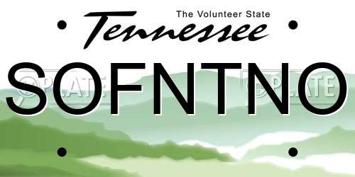 SOFNTNO Tennessee License Plate
