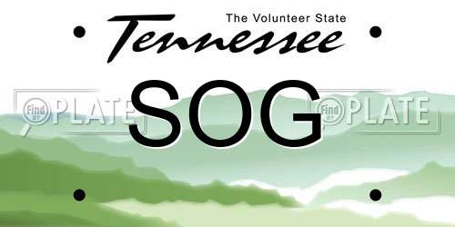 SOG Tennessee License Plate