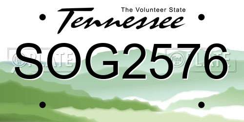 SOG2576 Tennessee License Plate