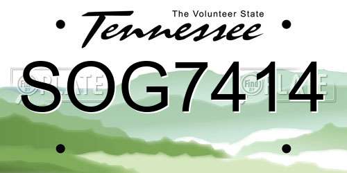 SOG7414 Tennessee License Plate