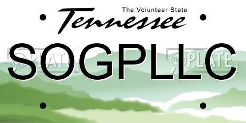 SOGPLLC Tennessee License Plate