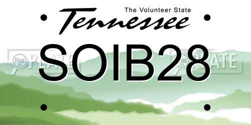 SOIB28 Tennessee License Plate