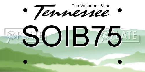 SOIB75 Tennessee License Plate