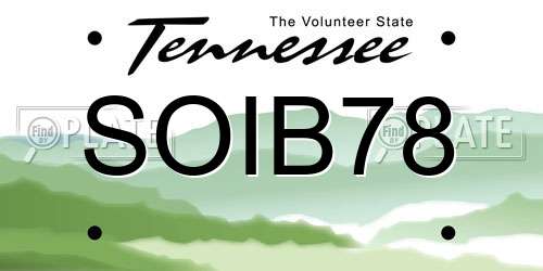 SOIB78 Tennessee License Plate
