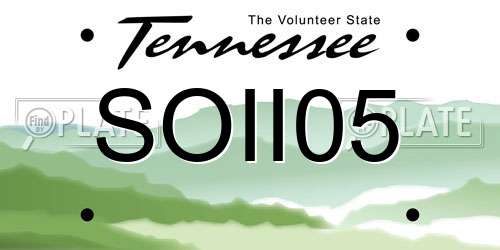 SOII05 Tennessee License Plate