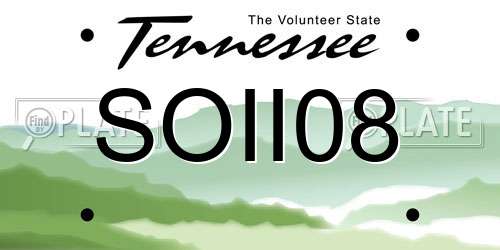 SOII08 Tennessee License Plate