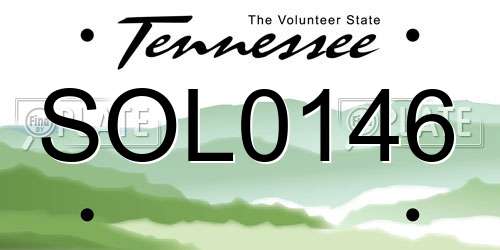 SOL0146 Tennessee License Plate