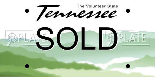 SOLD Tennessee License Plate