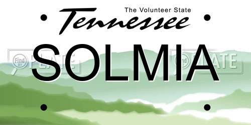 SOLMIA Tennessee License Plate
