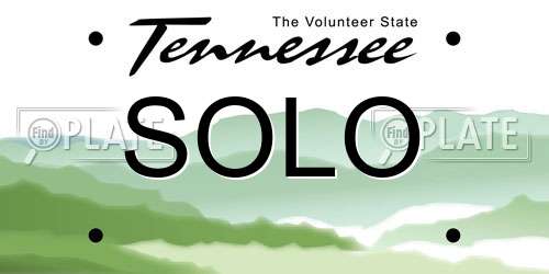 SOLO Tennessee License Plate