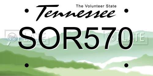 SOR570 Tennessee License Plate