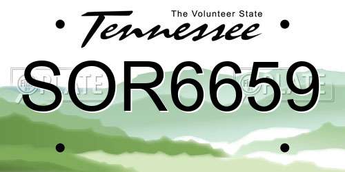 SOR6659 Tennessee License Plate