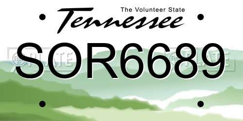 SOR6689 Tennessee License Plate