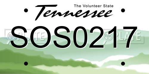 SOS0217 Tennessee License Plate