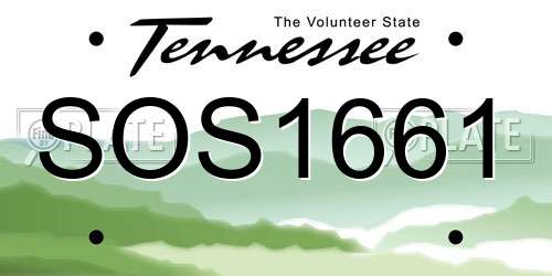 SOS1661 Tennessee License Plate
