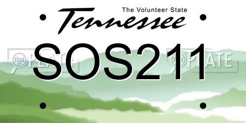SOS211 Tennessee License Plate