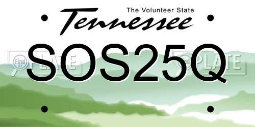 SOS25Q Tennessee License Plate