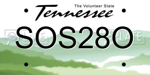 SOS28O Tennessee License Plate