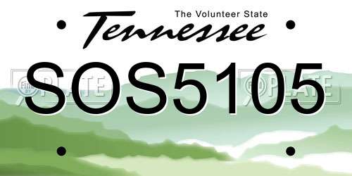 SOS5105 Tennessee License Plate